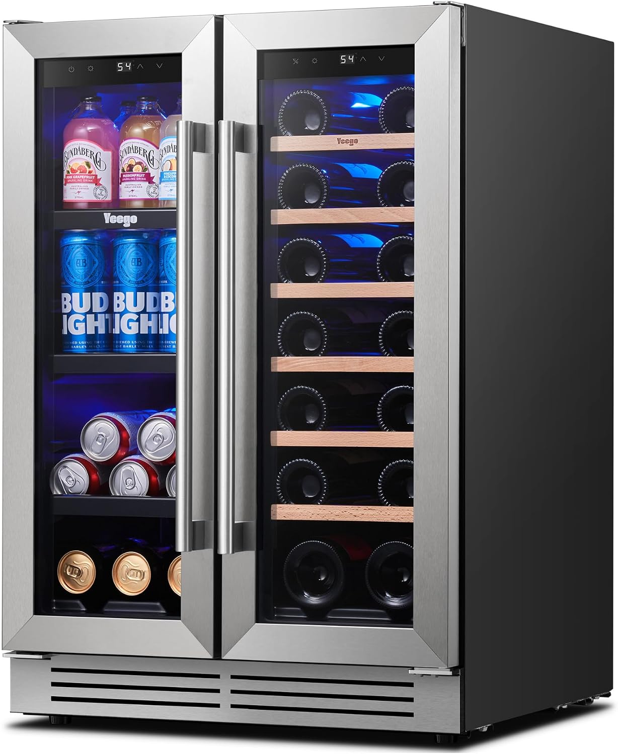 Wine Beer Fridge Dual Zone - Yeego 24 Inch Wijn- en drankenkoelkast