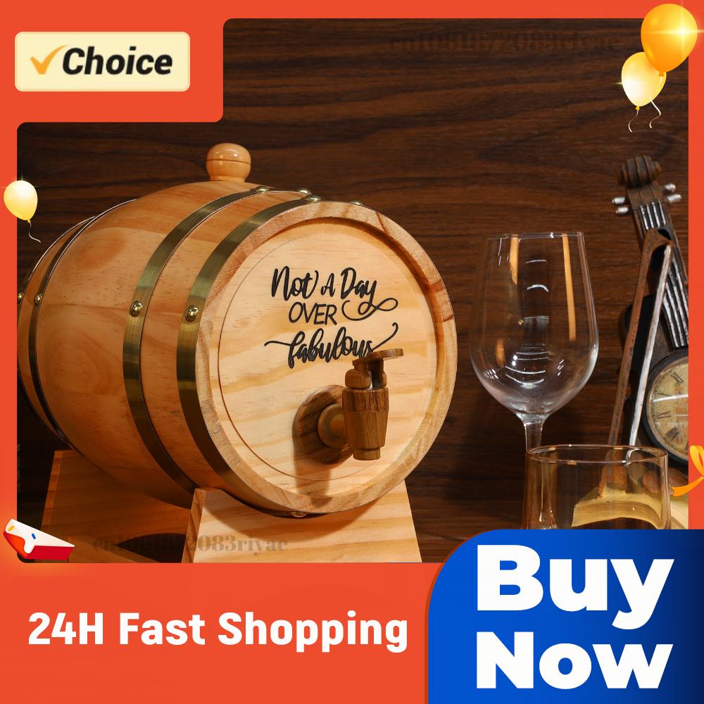 Wine Beer Rum - 3L gegraveerd whiskyvat met standaard, stop