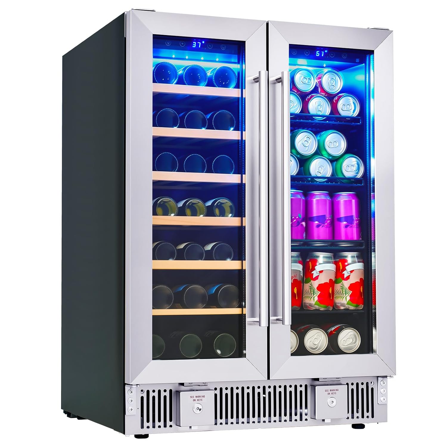 Wine Beer Fridge Dual Zone - Drankenkoelkast, 24-inch dual-zone wijn- en bierkoelkast