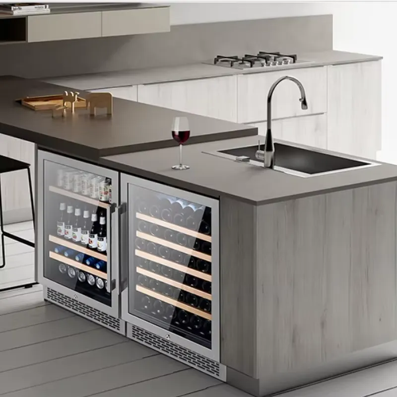 Wine Beer Fridge Dual Zone - Wijnkoelkast met dubbele glazen deur voor