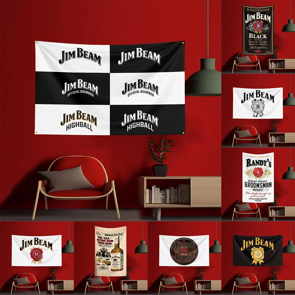 Wine Beer Rum - 90X150CM Whisky-J-jim balken Vlag Polyester Gedrukt
