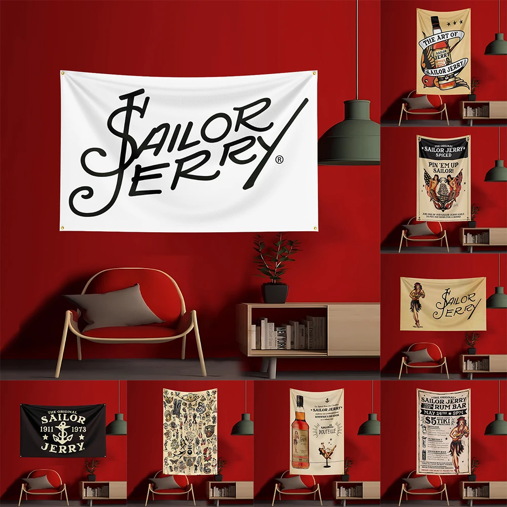 Wine Beer Rum - 90X150CM S-Sailor Jerrys rum Vlag Polyester