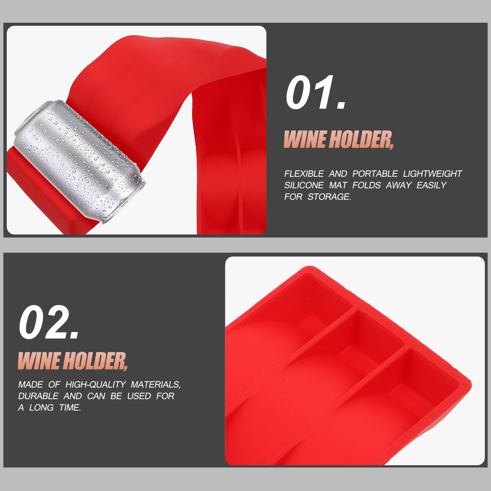 Wine To Beer To Liquor - 1 stuks opvouwbare siliconen wijnflesstapelaar piramidevormige