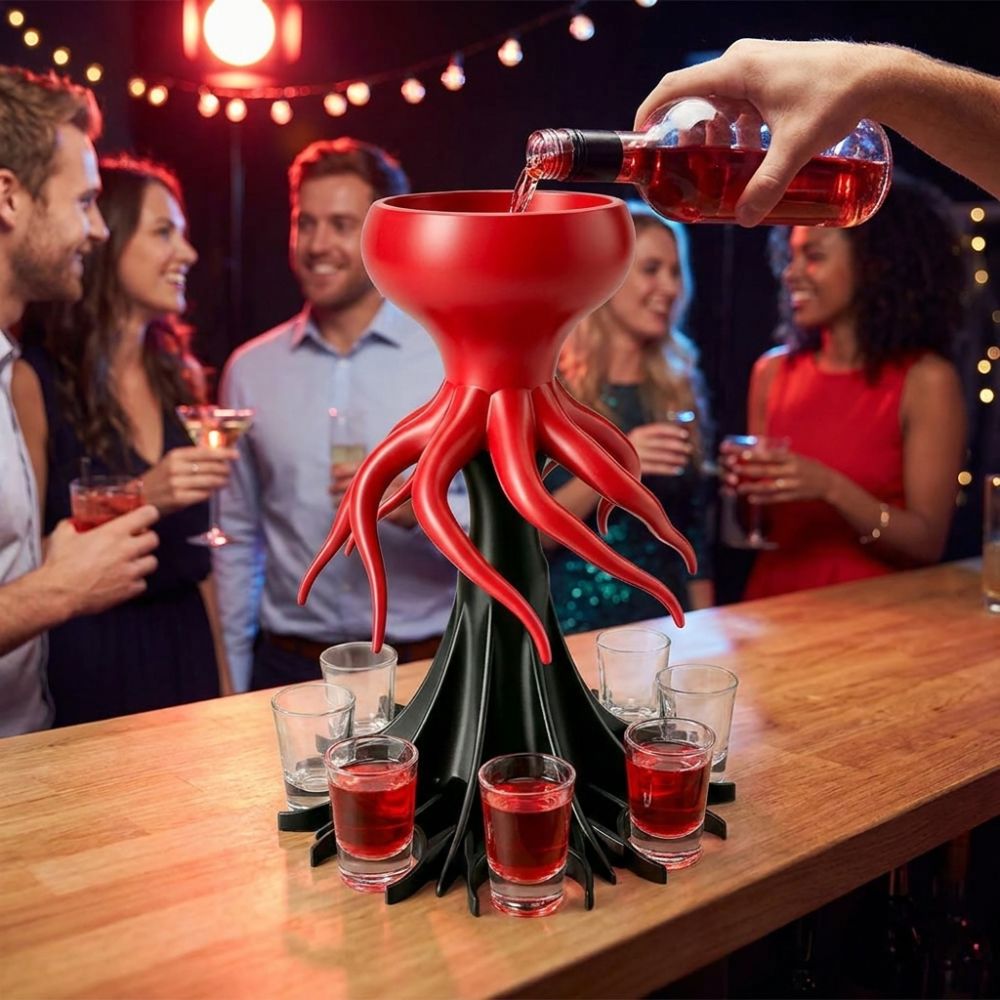 Wine To Beer To Liquor - 8-gats 3D-geprinte wijnverdeler, grappige multi-shot dranken