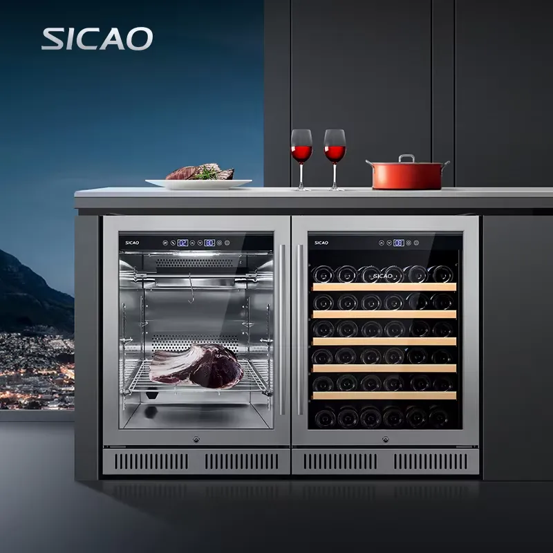Wine Beer Fridge Dual Zone - Onderbouw droge rijpe-wijnkoelkast, bierkoeler, side-by-side koelkast,