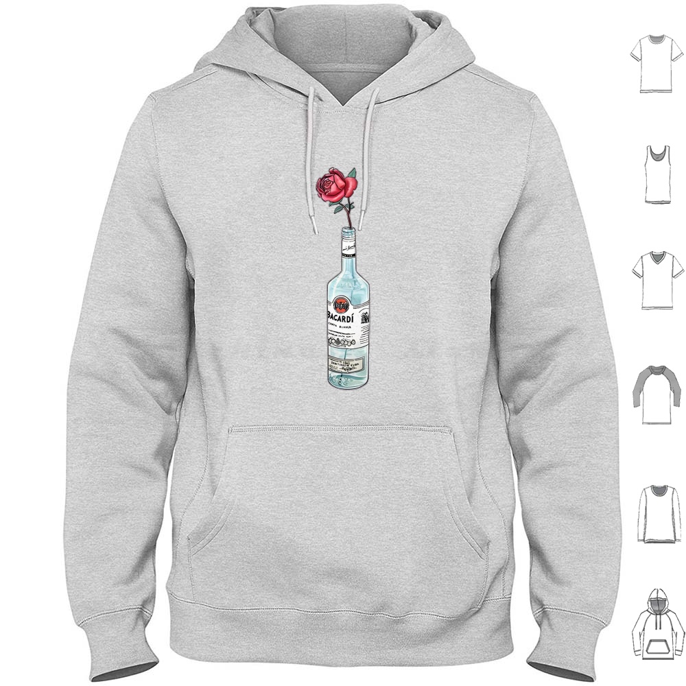 Wine Beer Rum - Rum Bacardi Flower Artwork Hoodie Katoen