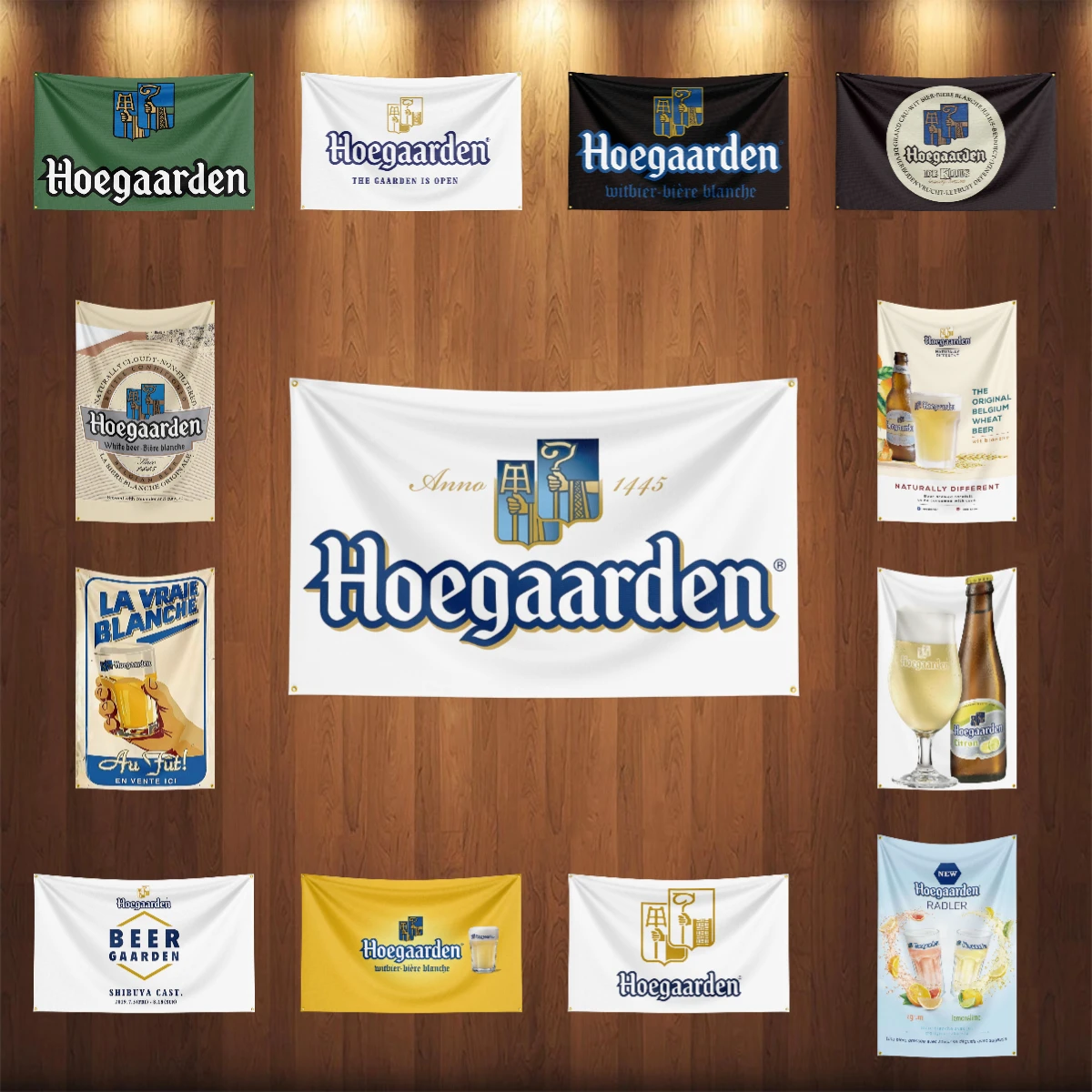 Wine Beer Rum - 3×5ft h-Hoegaarden Biervlag Polyester Gedrukt Alcohol