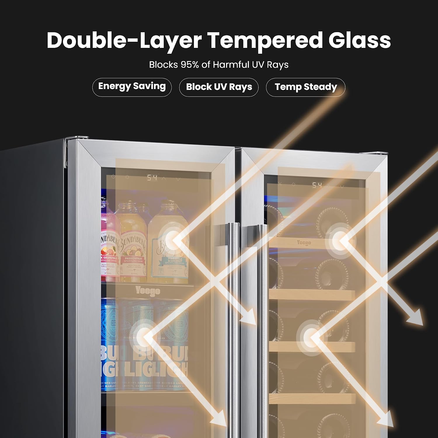 Yeego 24 Inch Wijn- en dranken - Wine Beer Fridge Dual Zone recensie en prijs
