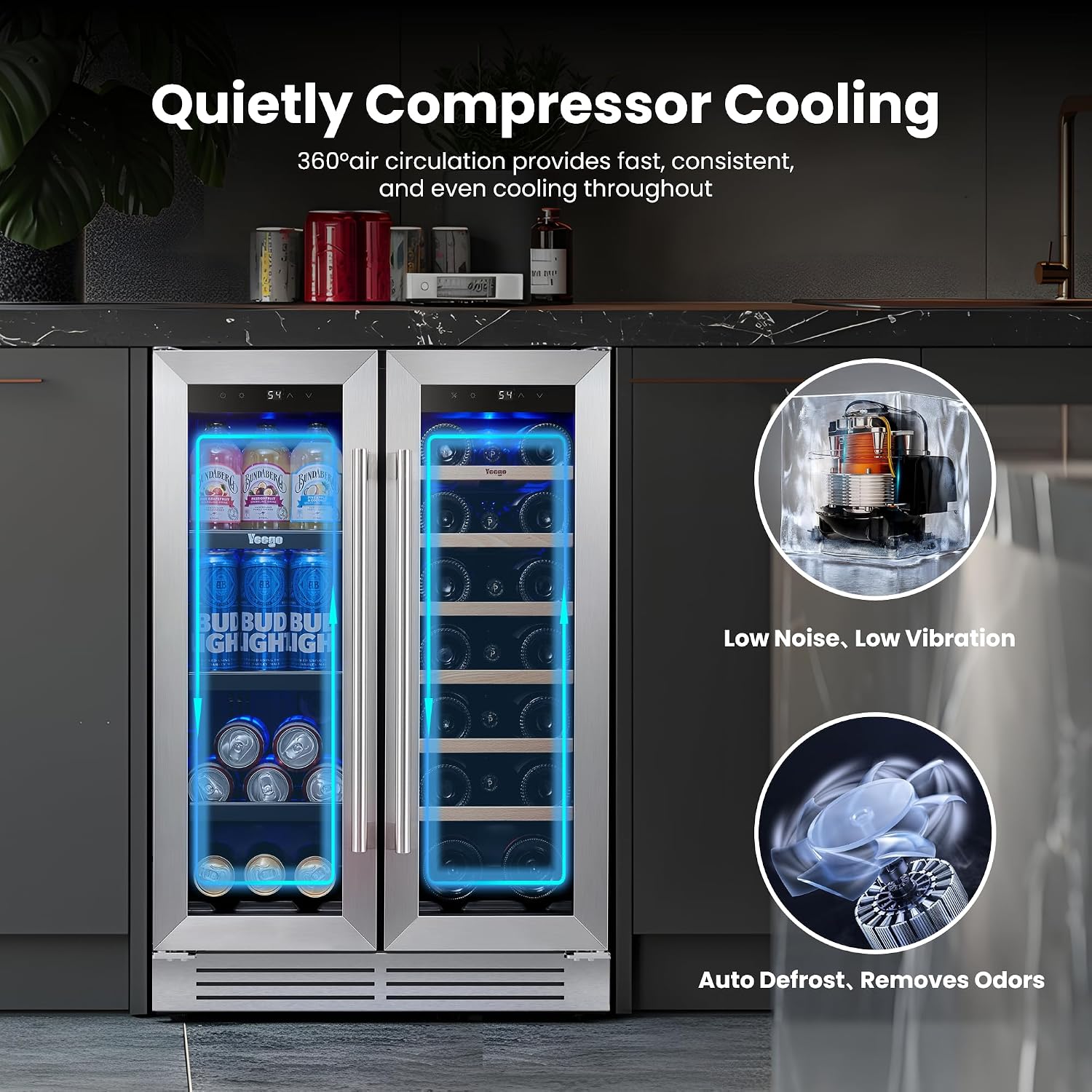 Yeego 24 Inch Wijn- en dranken - Wine Beer Cooler Fridge recensie en prijs