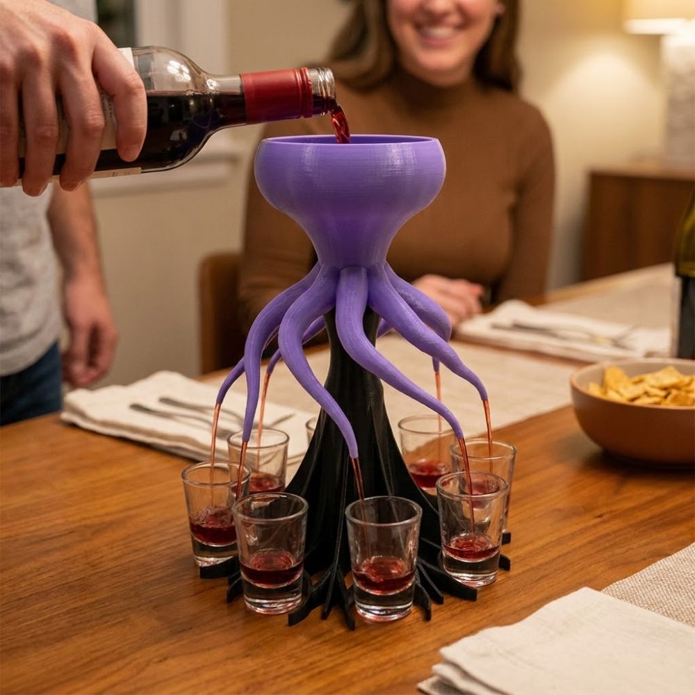 8-gats 3D-geprinte wijnverdele - Wine To Beer To Liquor recensie en prijs