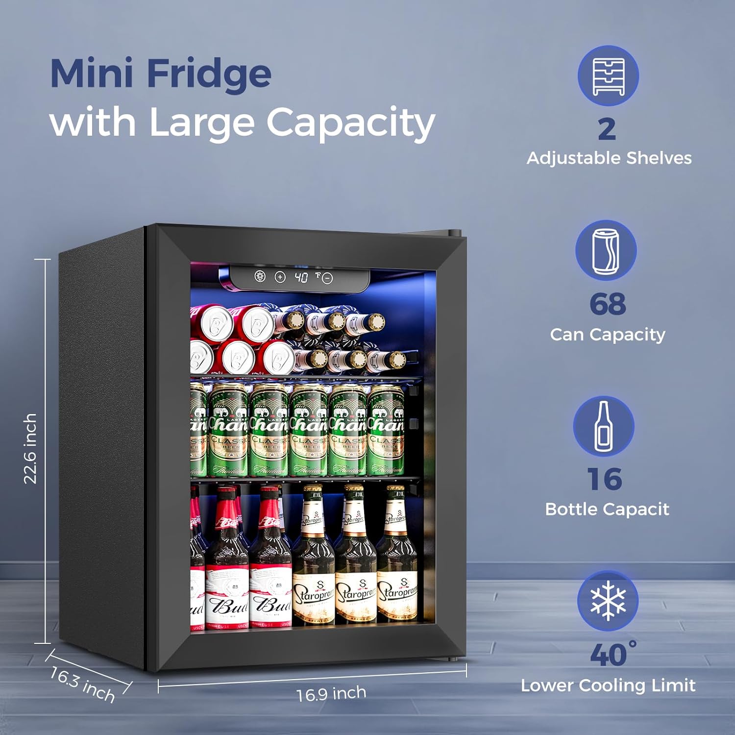 1,7 Cu.Ft drankenkoelkast - 68 - Wine Beer Cooler Fridge recensie en prijs